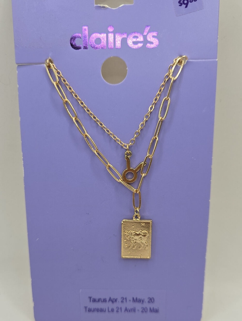 NEW Claire's Gold-Tone Taurus Layered Pendant Necklace